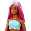 imageBarbie Mermaid Doll with Pink Fantasy Hair ampamp Headband Accessory Toy with StarfishInspired Bodice ampamp Soft Orange TailMagenta