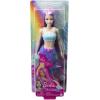 imageBarbie Mermaid Doll with Pink Fantasy Hair ampamp Headband Accessory Toy with StarfishInspired Bodice ampamp Soft Orange TailPurple