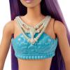 imageBarbie Mermaid Doll with Pink Fantasy Hair ampamp Headband Accessory Toy with StarfishInspired Bodice ampamp Soft Orange TailPurple