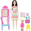 imageBarbie Teacher Doll with Brunette Fashion Doll with Printed Dress 1 Toddler Doll ampamp Teaching AccessoriesBlonde Toddler Doll