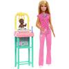 imageBarbie Baby Doctor Doll with Blonde Fashion Doll Wearing Pink Scrubs 1 Baby Doll with Baby Accessories ampamp Furniture