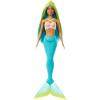 imageBarbie Mermaid Doll with Pink Fantasy Hair ampamp Headband Accessory Toy with StarfishInspired Bodice ampamp Soft Orange TailBlue  Yellow