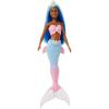 imageBarbie Mermaid Doll with Pink Fantasy Hair ampamp Headband Accessory Toy with StarfishInspired Bodice ampamp Soft Orange TailBlue