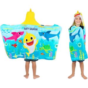 imageBarbie BathPoolBeach Soft Cotton Terry Hooded Towel Wrap 24 in x 50 in By Franco KidsBaby Shark