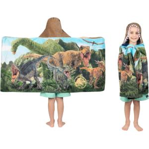 imageBarbie BathPoolBeach Soft Cotton Terry Hooded Towel Wrap 24 in x 50 in By Franco KidsJurassic World Dominion
