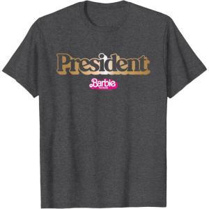 imageBarbie The Movie  President TShirtDark Heather Grey