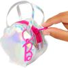 imageBarbie Clothes Set BeachThemed with Swimsuit 5 Acessories ampamp Zippered DollSized ShellShaped Bag with ClipOn Ring Iridescent