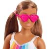 imageBarbie Fashionistas Doll 121 with Brown Hair ampamp Prosthetic Leg Wearing Blue Sweater Dress ampamp Accessories Including Shoes ampamp Hoop EarringsBrown rainbow
