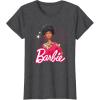 imageBarbie  1980s Black Barbie and Logo TShirtDark Heather Grey