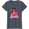 imageBarbie  1980s Black Barbie and Logo TShirtHeather Blue