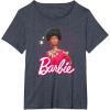 imageBarbie  1980s Black Barbie and Logo TShirtHeather Blue
