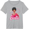 imageBarbie  1980s Black Barbie and Logo TShirtHeather Grey