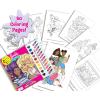 imagePhidal  Mattel Barbie Poster Paint ampamp Color  with 80 Coloring Pages 10 Water Color Paints and 12 Crayons for Kids and Children Learning Fun Deluxe Poster and Paint