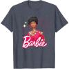 imageBarbie  1980s Black Barbie and Logo TShirtHeather Blue
