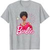imageBarbie  1980s Black Barbie and Logo TShirtHeather Grey