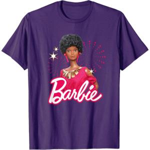 imageBarbie  1980s Black Barbie and Logo TShirtPurple