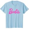 imageBarbie  Classic Script Pink Logo TShirtBaby Blue