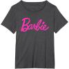 imageBarbie  Classic Script Pink Logo TShirtDark Heather Grey
