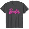 imageBarbie  Classic Script Pink Logo TShirtDark Heather Grey