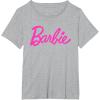 imageBarbie  Classic Script Pink Logo TShirtHeather Grey