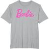 imageBarbie  Classic Script Pink Logo TShirtHeather Grey