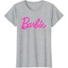 imageBarbie  Classic Script Pink Logo TShirtHeather Grey