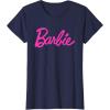 imageBarbie  Classic Script Pink Logo TShirtNavy Blue