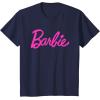 imageBarbie  Classic Script Pink Logo TShirtNavy Blue