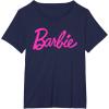 imageBarbie  Classic Script Pink Logo TShirtNavy Blue