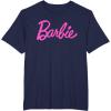 imageBarbie  Classic Script Pink Logo TShirtNavy Blue