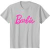 imageBarbie  Classic Script Pink Logo TShirtSilver Grey