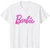 imageBarbie  Classic Script Pink Logo TShirtWhite