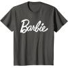 imageBarbie  Classic Script White Logo TShirtAsphalt Grey