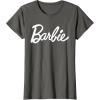 imageBarbie  Classic Script White Logo TShirtAsphalt Grey