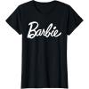 imageBarbie  Classic Script White Logo TShirtBlack