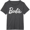 imageBarbie  Classic Script White Logo TShirtDark Heather Grey