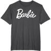 imageBarbie  Classic Script White Logo TShirtDark Heather Grey