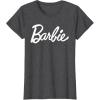 imageBarbie  Classic Script White Logo TShirtDark Heather Grey