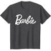imageBarbie  Classic Script White Logo TShirtDark Heather Grey