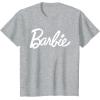 imageBarbie  Classic Script White Logo TShirtHeather Grey