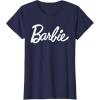 imageBarbie  Classic Script White Logo TShirtNavy Blue
