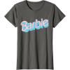 imageBarbie  Pink and Blue Logo TShirtAsphalt Grey