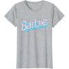imageBarbie  Pink and Blue Logo TShirtHeather Grey