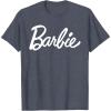 imageBarbie  Classic Script White Logo TShirtHeather Blue
