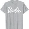 imageBarbie  Classic Script White Logo TShirtHeather Grey