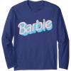 imageBarbie  Pink and Blue Logo Long Sleeve TShirtNavy Blue