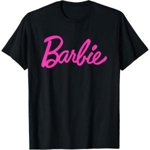 imageBarbie  Classic Script Pink Logo TShirtBlack
