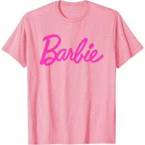 imageBarbie  Classic Script Pink Logo TShirtPink
