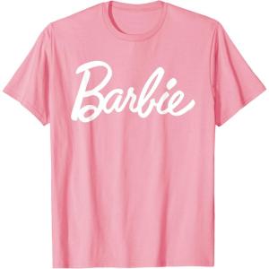 imageBarbie  Classic Script White Logo TShirtPink