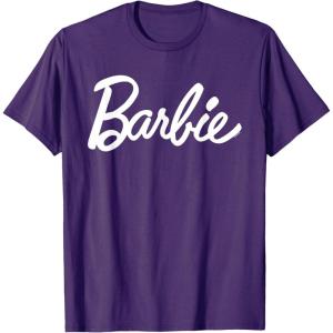 imageBarbie  Classic Script White Logo TShirtPurple